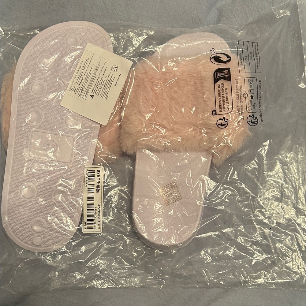 Fluffy Pink Slippers